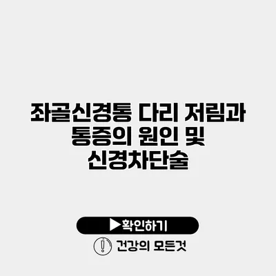좌골신경통 다리 저림과 통증의 원인 및 신경차단술
