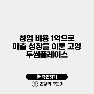 창업 비용 1억으로 매출 성장을 이룬 고양 투썸플레이스