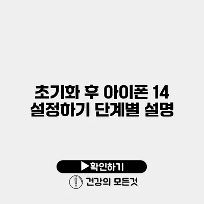 초기화 후 아이폰 14 설정하기 단계별 설명