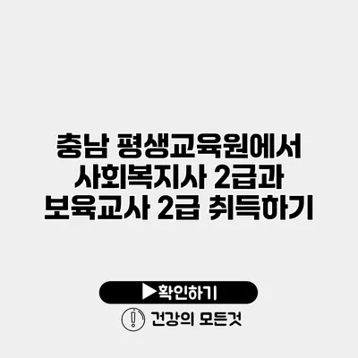 충남 평생교육원에서 사회복지사 2급과 보육교사 2급 취득하기