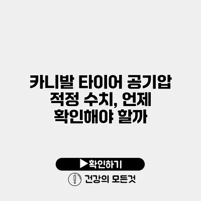 카니발 타이어 공기압 적정 수치, 언제 확인해야 할까?