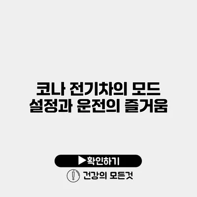 코나 전기차의 모드 설정과 운전의 즐거움