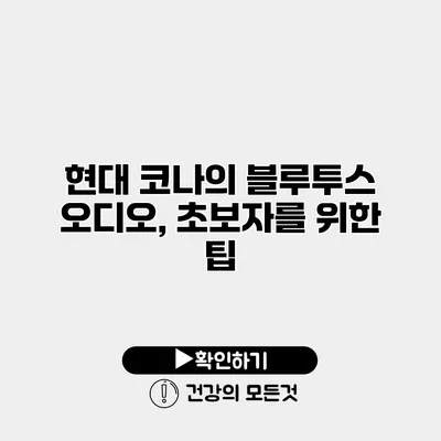 현대 코나의 블루투스 오디오, 초보자를 위한 팁