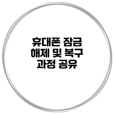 휴대폰 잠금 해제 및 복구 과정 공유